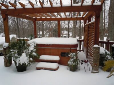 Cleveland Deck covered in Snow